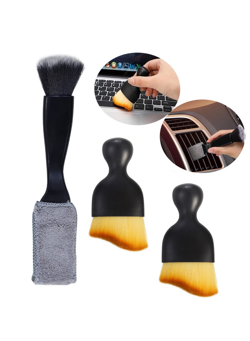 3 Pack Of Car Interior Detail Dust Brushes, Soft Car Interior Detail Kit Tools, Dashboard Dust Removal Brushes Suitable For Cars, Trucks Suv、 Rv Interior Cleaning - Image 1